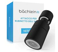 Bächlein Rompigetto universale per rubinetti da cucina, con due tipi di getti, rotabile, nero opaco