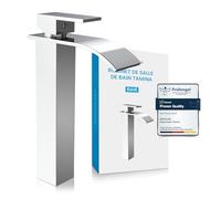 Bächlein Rubinetto alto per bagno a cascata, miscelatore monocomando extra alto con kit di montaggio per lavabo, rubinetto da bagno nero opaco