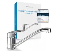 Bächlein Rubinetto da Cucina Girevole a 360 Gradi (Cromo)- Miscelatore Monocomando per Lavello Cromato con Bocca Girevole a 360°, Rubinetto per la Cucina dal Design Extra Solido.