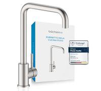 Bächlein Rubinetto da Cucina Girevole a 360 Gradi Rubinetto per Lavello a Mano Singola in Acciaio Inox Spazzolato con Bocca Girevole a 360° Rubinetto per Cucina con Finitura Extra Solida