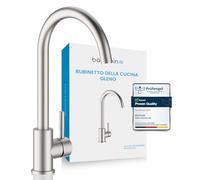 Bächlein Rubinetto da Cucina Girevole a 360 Gradi Rubinetto per Lavello a Mano Singola in Acciaio Inox Spazzolato con Bocca Girevole a 360° Rubinetto per Cucina con Finitura Extra Solida