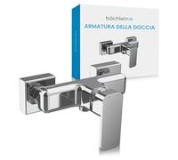 Bächlein Rubinetto doccia Leonte dal design angolare, set completo con tutti gli accessori, rubinetto monocomando per la doccia, cromato