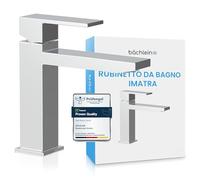 Bächlein Rubinetto per il Bagno dal Design Angolare, Miscelatore Monocomando Dalle Linee Chiare e dal Look Moderno, Rubinetto da Bagno Cromato