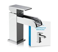 Bächlein Rubinetto per vasca da bagno, design ruscello, miscelatore monocomando con cartuccia in ceramica durevole e kit di montaggio, cromato