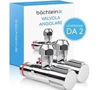 Bächlein Valvola Angolare Universale Autosigillante [Set da 2], Valvola di Regolazione Angolare da 1/2 Pollice per Tubi di Acqua Dredda e Calda con Tappo a Vite Classico