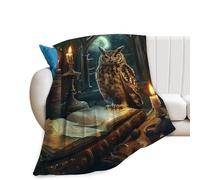 Baegopa Coperta con gufi, regalo per donne e ragazze, coperta accogliente in pile di flanella leggera pelosa coperta per feste per decorazione letto 127 x 101 cm