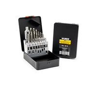 BAER Set di maschi filettati M3 - M12 HSSG - 15 pezzi | Set di maschi con trapano a foro e binari | Set di maschi professionali in cassetta metallica | Set di maschi filettati