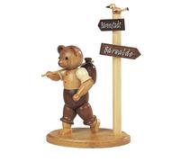 Bärensammelfigur Orso Escursionisti Am Cartello Natura Piccolo Altezza 14 CM Neu