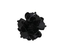 Baesics Fermaglio per capelli da donna, con peonia, colore nero, 2 in 1, spilla a forma di fiore in acetato di cellulosa, design 3D, per abiti e acconciature, pezzo unico marmorizzato, leggero