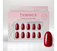 Baesics Softgel Press-On Nails - Set di 30 unghie per la casa, riutilizzabili, effetto naturale, flessibile, con cuscinetti adesivi, qualità salone per principianti