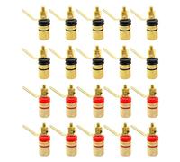 BAFAFA 20 pz 4mm presa a banana Binding Post terminale altoparlante connettore terminale audio placcato in oro(50 Red 50 Black)