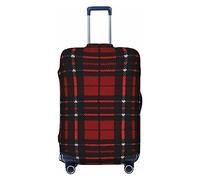 BAFAFA Copertura per bagagli stampata a quadri rosso e nero coperture per bagagli valigia protezione bagagli da viaggio elastico anti graffio antipolvere, Nero , L