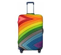 BAFAFA Copertura per bagagli stampata a strisce di colore arcobaleno coperture per bagagli bagagli da viaggio elastico antigraffio antipolvere, Nero , M