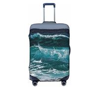 BAFAFA Copertura per bagagli stampata con acqua di mare coperture per bagagli protezione per valigie bagagli da viaggio elastici antigraffio antipolvere, Nero , M