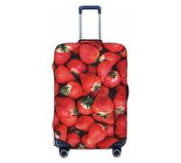 BAFAFA Copertura per bagagli stampata con fragole rosse, copertura per bagagli, protezione per valigia, per bagagli da viaggio, elastica, antigraffio, antipolvere, Nero , M