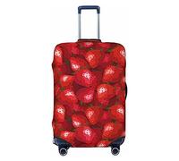 BAFAFA Copertura per bagagli stampata con fragole rosse, copertura per bagagli, protezione per valigia, per bagagli da viaggio, elastica, antigraffio, antipolvere, Nero , M
