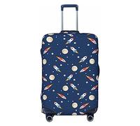 BAFAFA Copertura per bagagli stampata con razzo nello spazio coperture per bagagli bagagli protezione per bagagli da viaggio elastico antigraffio antipolvere, Nero , M