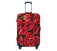 BAFAFA Copertura per bagagli stampata con rosa rossa, copertura per bagagli da viaggio, elastica, antigraffio, antipolvere, Nero , M