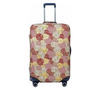 BAFAFA Copertura per bagagli stampata con rose coperture per valigie protezione per bagagli da viaggio elastica antigraffio antipolvere, Nero , M