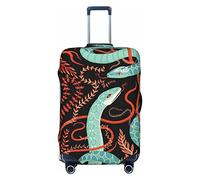 BAFAFA Copertura per bagagli stampata con serpente e fiore, copertura per valigia, protezione per bagagli da viaggio, elastica, antigraffio, antipolvere, Nero , M