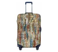 BAFAFA Copertura per bagagli stampata in stile rustico astratto bohémien, copertura per bagagli da viaggio, elastica, antigraffio, antipolvere, Nero , M