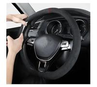 BAFAFA Copri Sterzo Auto per Copertura Volante per Tutte Le Stagioni Rotonda A Forma D in Pelle Scamosciata Traspirante Copertura Volante Automobile(Round-Red)