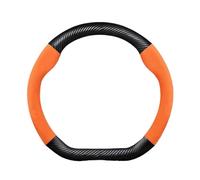 BAFAFA Copri Sterzo Auto per per Octavia 2 1Per A7 per Fabia per Superb per Yeti per Kodiaq per Karoq per Slavia Coprivolante per Auto in Fibra Carbonio Copertura Volante Automobile(D Orange)