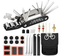 BAFAFA,Kit di riparazione per biciclette, attrezzo multifunzionale per biciclette 16 in 1 con kit di riparazione e tiranti per pneumatici da fissare a biciclette, mountain bike e bici da strada
