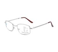 BAFAFA Occhiali da Lettura Carry, Fotocromatiche Progressive Multi Focus - Blue Light Blocker UV400, Occhiali Anti Emicrania/affaticamento degli Occhi (Color : Silver, Size : +2.5)