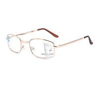 BAFAFA Occhiali da Lettura Carry, Fotocromatiche Progressive Multi Focus - Blue Light Blocker UV400, Occhiali Anti Emicrania/affaticamento degli Occhi (Color : Gold, Size : +2.5)