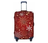 BAFAFA Red Christmas Snowflake Stampato Bagagli Copertura Bagagli Copertura Bagagli Valigie Protezione Bagagli Da Viaggio Elastico Anti Graffio Polvere Coperture, Nero , M