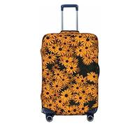 BAFAFA Rudbeckia - Copertura per bagagli stampata per valigie, protezione per valigia, elastica, antigraffio, antipolvere, Nero , L