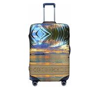 BAFAFA Rumbling - Copertura per bagagli stampata con palme oceaniche, protezione per bagagli da viaggio, elastica, antigraffio, antipolvere, nero, M