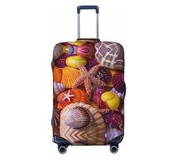 BAFAFA Sea Shell Treasures - Copertura per bagagli stampata con tesori di mare, protezione per valigia, per bagagli da viaggio, elastica, antigraffio e antipolvere, Nero , M