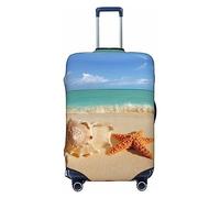 BAFAFA Seashells Starfish on Beach Stampato Bagagli Copertura Bagagli Valigie Protezione Bagagli da Viaggio Elastico Anti Graffio Antipolvere Coperture, Nero , L