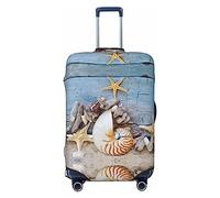 BAFAFA Seashells Starfish Sand stampato bagagli copertura bagagli bagagli bagagli Protector viaggio bagagli elastico antigraffio antipolvere coperture, Nero , XL