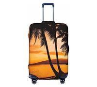 BAFAFA Seashore Alberi Tramonto Stampato Bagagli Copertura Bagagli Copertura Bagagli Valigie Protector Bagagli Da Viaggio Elastico Anti Graffio Polvere Coperture, Nero , XL