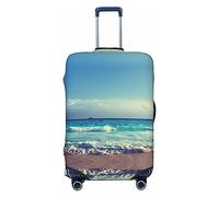 BAFAFA Seychelles Beach in Sunset Time Printed Baggage Covers Baggage Protector Travel Luggage Elastic Anti Scratch Dust Covers, Nero , L