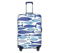 BAFAFA Shoal of Fish - Copertura per bagagli stampata per bagagli, protezione per valigia, elastica, antigraffio, antipolvere, Nero , XL