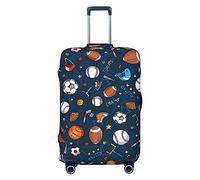 BAFAFA Sport Ball Pattern Stampato Dei Bagagli Copertura Dei Bagagli Coperture Bagagli Valigie Protezione Bagagli Da Viaggio Elastico Anti Graffio, Nero , L