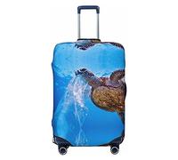 BAFAFA tartaruga marina e plastica stampata bagagli copertura bagagli coperture valigia protezione bagagli viaggio elastico anti graffio antipolvere coperture, Nero , XL