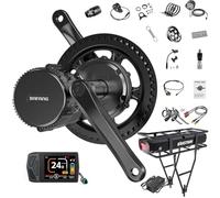 BAFANG 250W 48V BBS01B Mid Drive Kit | con 48V 18,2Ah Rear Rack Batteria e Display EKD01, per BB 68MM Mountain Bike Bici da Strada Bici da Pendolare
