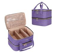 BAFASO Borsa Organizer per Smalti per 40 Flaconi (15 ml - 0,5 fl.oz) e Lampada Unghie UV, Valigetta Porta Smalti per Unghie, Borsa da Viaggio per Smalti per Unghie (Solo Borsa), Viola