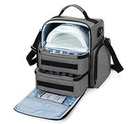 BAFASO Borsa Organizer per Smalti per 48 Flaconi (15 ml-0,5 fl.oz) e Lampada Unghie UV, Valigetta Porta Smalti, Borsa da Viaggio per Smalti per Unghie (Solo Borsa), Grigio