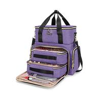BAFASO Borsa Organizer per Smalti per 70 Flaconi (15 ml - 0,5 fl.oz) e Lampada Unghie UV, Valigetta Porta Smalti per Unghie con 2 Tasche Rimovibili, Borsa da Viaggio per Smalti per Unghie, Viola