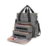 BAFASO Borsa Organizer per Smalti per 70 Flaconi (15 ml - 0,5 fl.oz) e Lampada Unghie UV, Valigetta Porta Smalti per Unghie con 2 Tasche Rimovibili, Borsa da Viaggio per Smalti per Unghie, Grigio