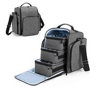 BAFASO Borsa Organizer per Smalti per 72 Flaconi (15 ml - 0,5 fl.oz), Valigetta Porta Smalti per Unghie con 3 sacchetti rimovibili, Borsa da Viaggio per Smalti per Unghie (Solo Borsa), Grigio