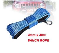 BAFEIYA 4 mm x 40m Sintetica dell'argano Corda in Fibra di Linea Corda Traino Cable Car Accessori for 4X4 / ATV/UTV / 4WD / off-Road(Blauw)