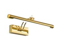 BAFEIYA Luci per quadri da parete Lampada da parete moderna for bagno a LED, acciaio inossidabile impermeabile L40 / 55 / 70CM, applique for specchio da interno con interruttore(GOLDEN,9W 40CM)