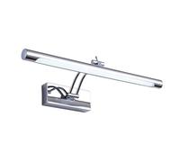 BAFEIYA Luci per quadri da parete Lampada da parete moderna for bagno a LED, acciaio inossidabile impermeabile L40 / 55 / 70CM, applique for specchio da interno con interruttore(Silver,9W 40CM)